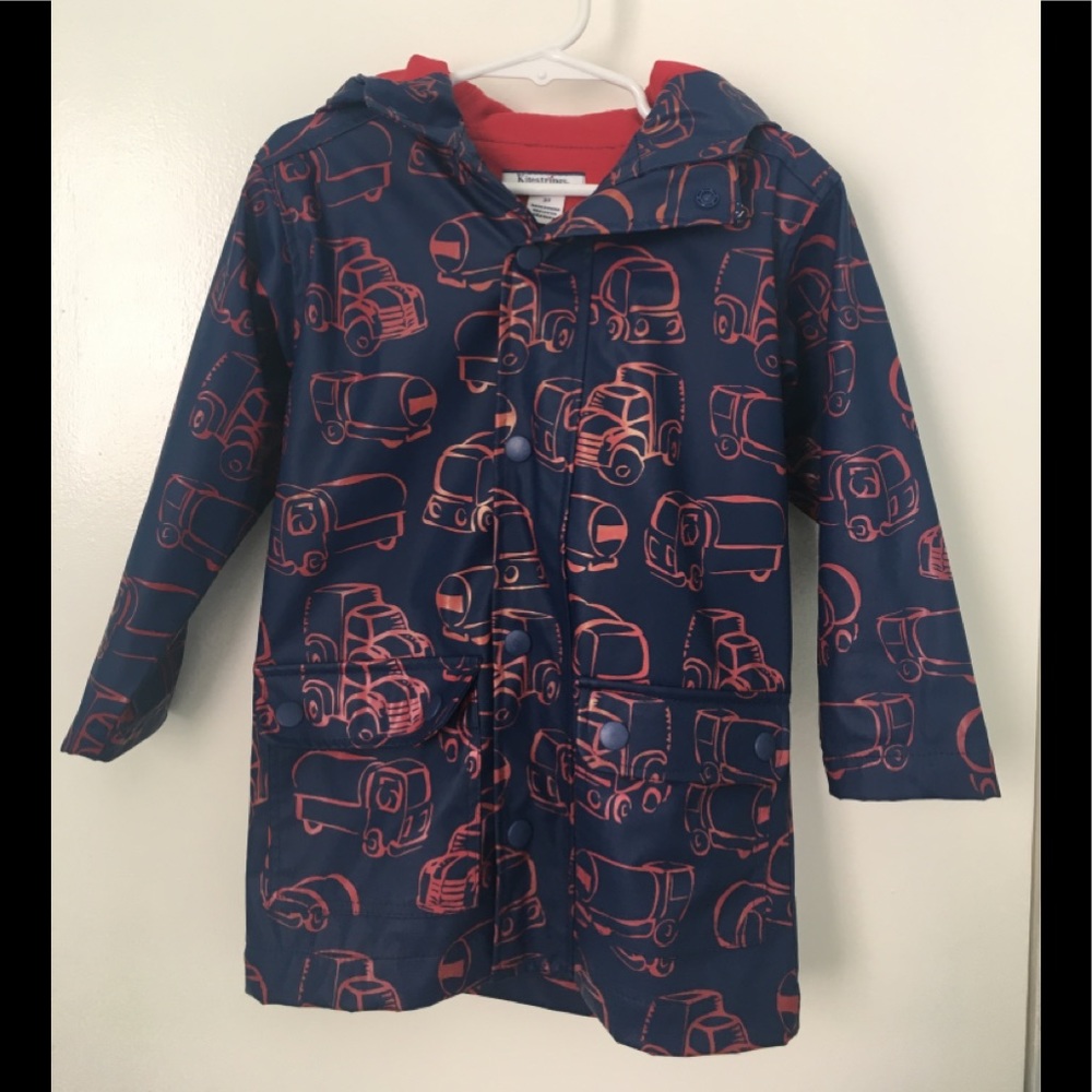 KiteStrings 3T rain coat w/ construction vehicles